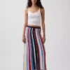 Falda-jersey maxi de rayas 100 % algodón