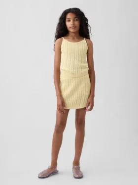 Falda-pantalón de jerséu trenzado para niño