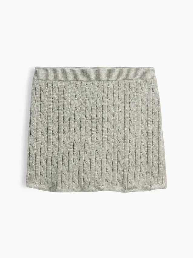 Falda-pantalón de jerséu trenzado para niño