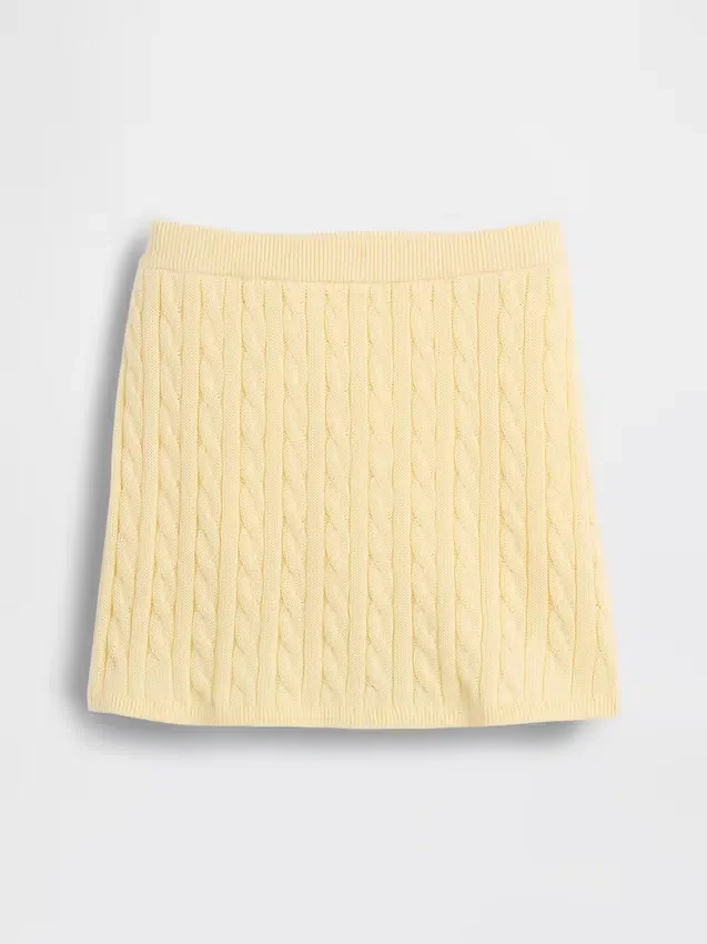 Falda-pantalón de jerséu trenzado para niño