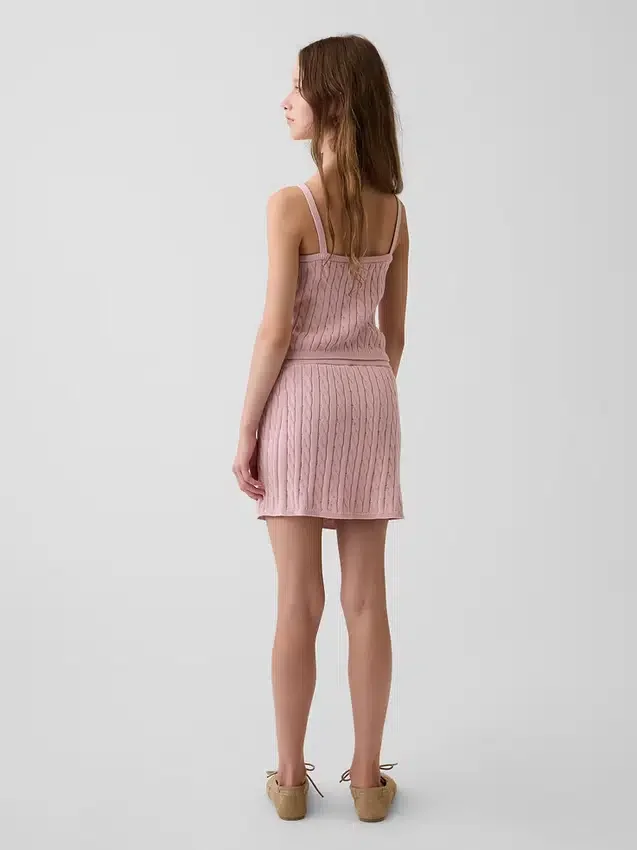 Falda-pantalón de jerséu trenzado para niño