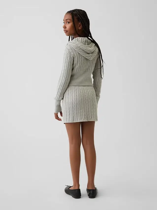 Falda-pantalón de jerséu trenzado para niño