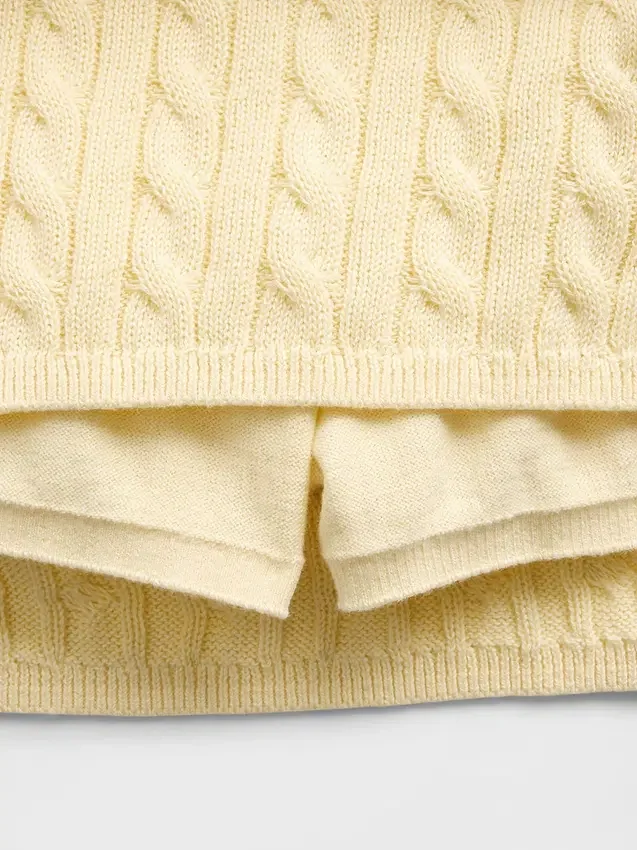 Falda-pantalón de jerséu trenzado para niño