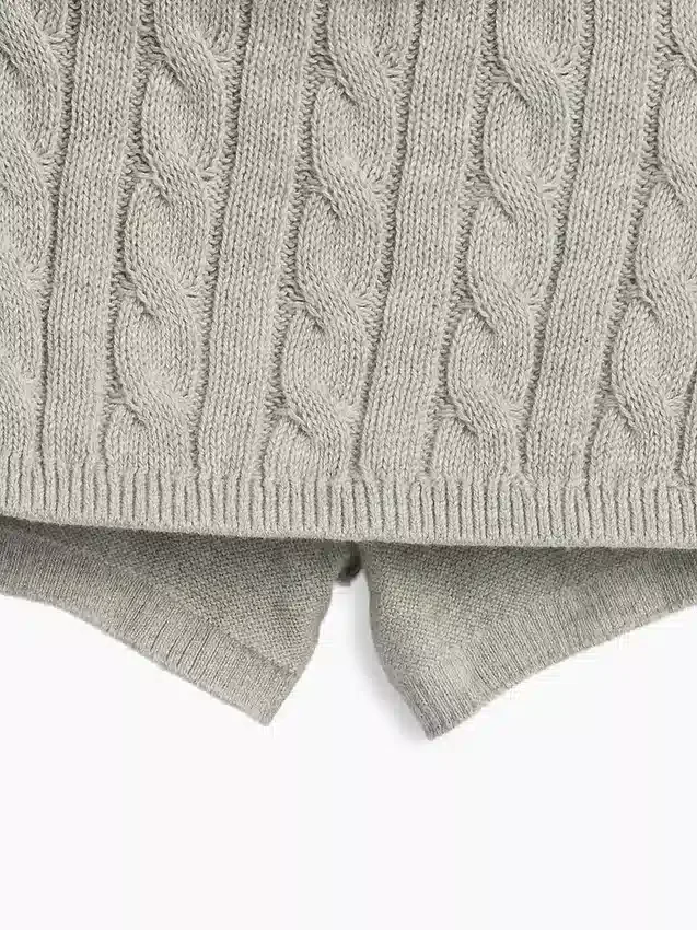 Falda-pantalón de jerséu trenzado para niño