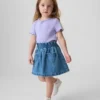 Falda vaquera con bolsillos en forma de corazón para bebés y niños pequeños