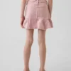 Falda vaquera con volantes para niña