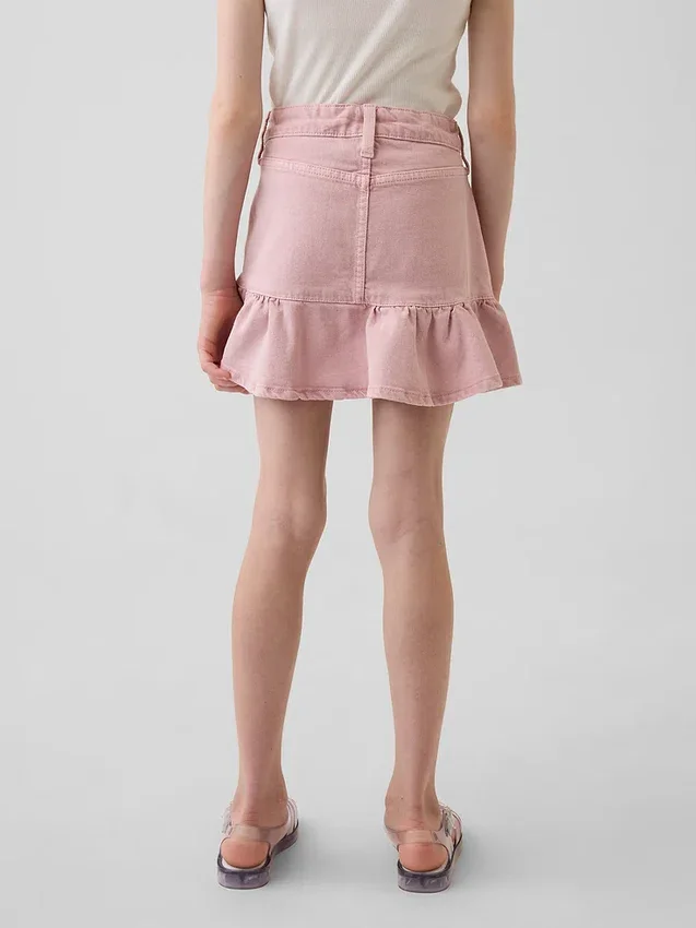 Falda vaquera con volantes para niña