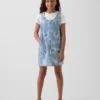Falda vaquera infantil con estampado floral