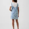 Falda vaquera infantil con estampado floral