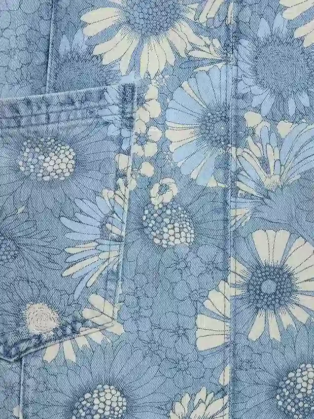 Falda vaquera infantil con estampado floral
