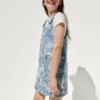 Falda vaquera infantil con estampado floral