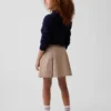 Faldapantalón plisada de color caqui para uniforme infantil