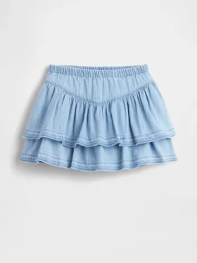 Faldapantalón vaquera con volantes para bebés y niños