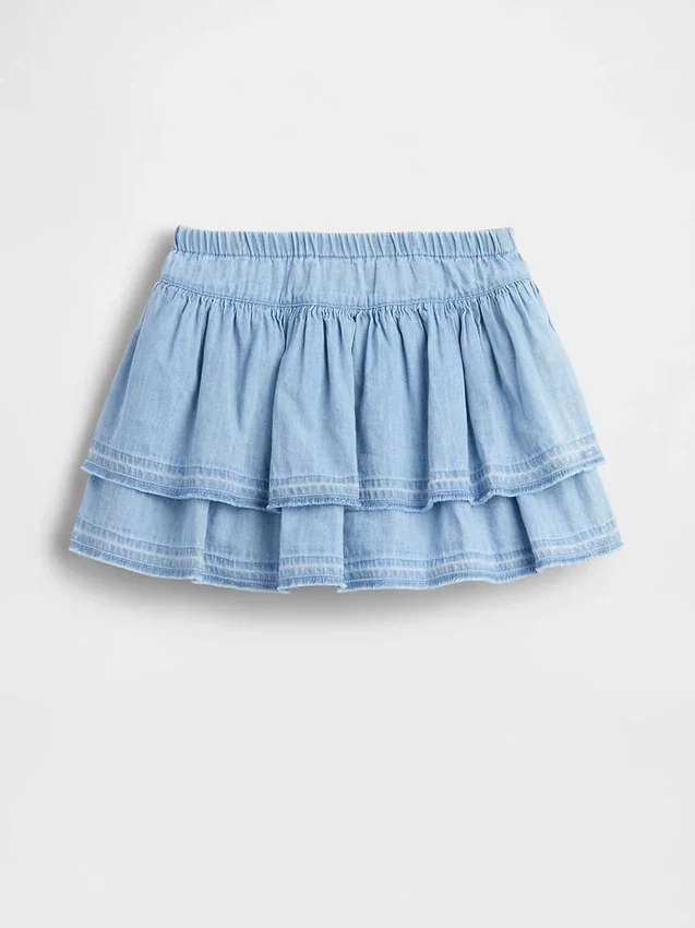 Faldapantalón vaquera con volantes para bebés y niños