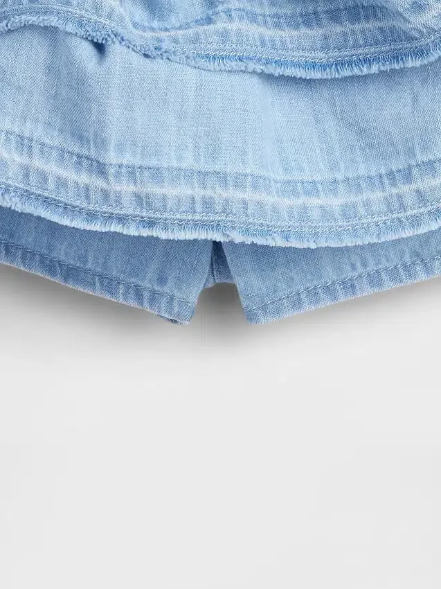 Faldapantalón vaquera con volantes para bebés y niños