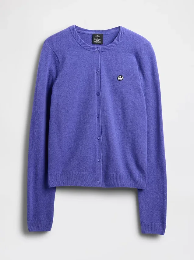 GAP × Disney «Pesadilla antes de Navidad» de Tim Burton: cárdigan CashSoft con calaveras