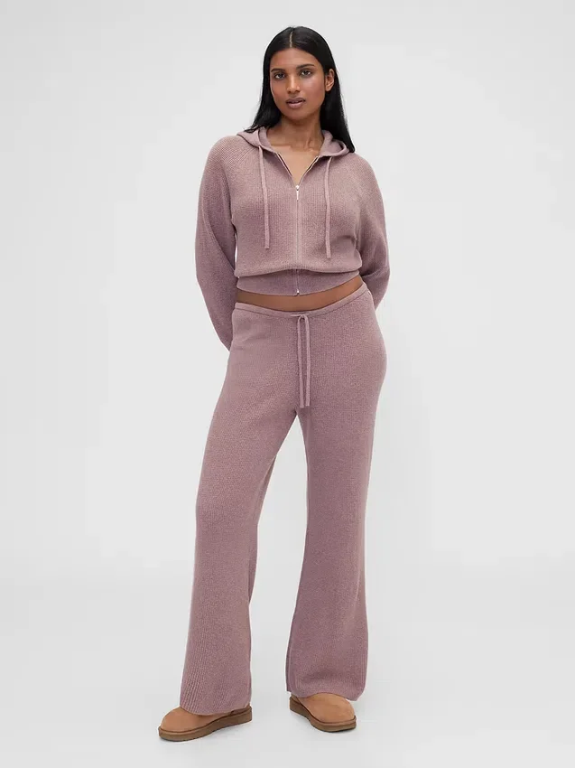 Gap × Summer Fridays: Pantalones acampanados de punto waffle CashSoft