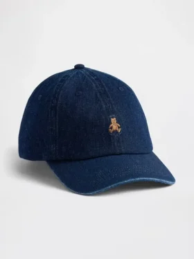 Gorra de béisbol de denim con el oso Brannan