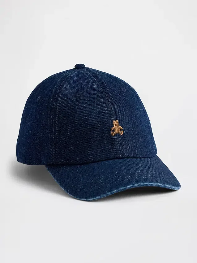 Gorra de béisbol de denim con el oso Brannan