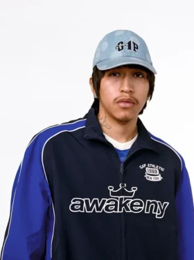 Gorra de béisbol de denim con lunares de GAP × Awake Ny