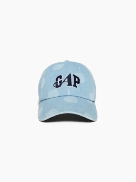 Gorra de béisbol de denim con lunares de GAP × Awake Ny