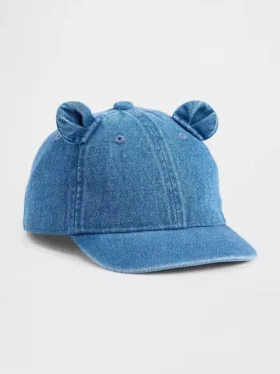 Gorra de béisbol de denim con osito para niños pequeños