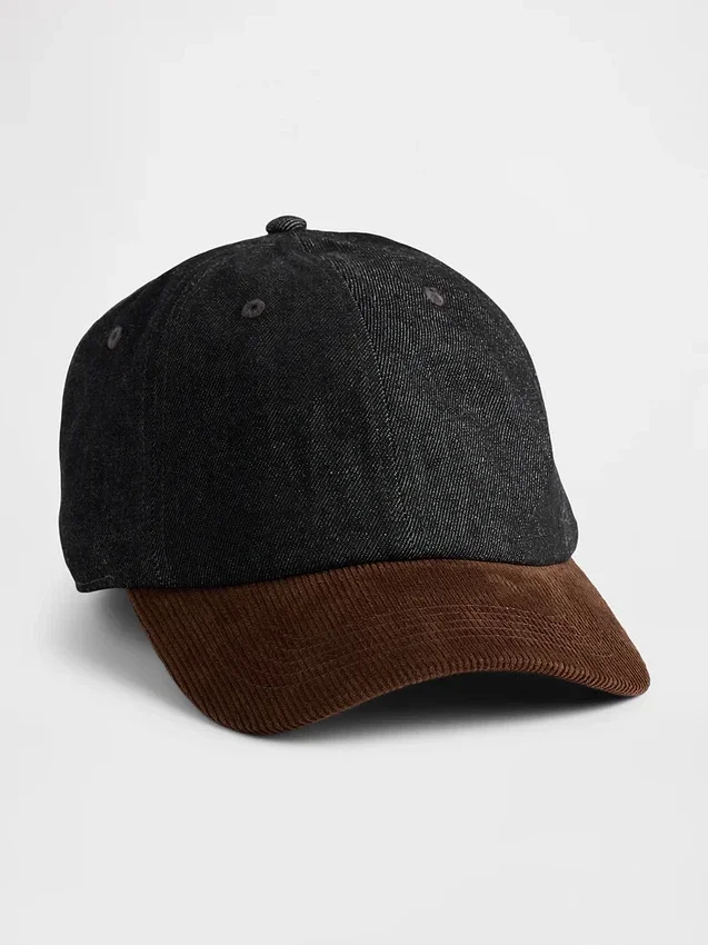 Gorra de béisbol de vaquero y pana