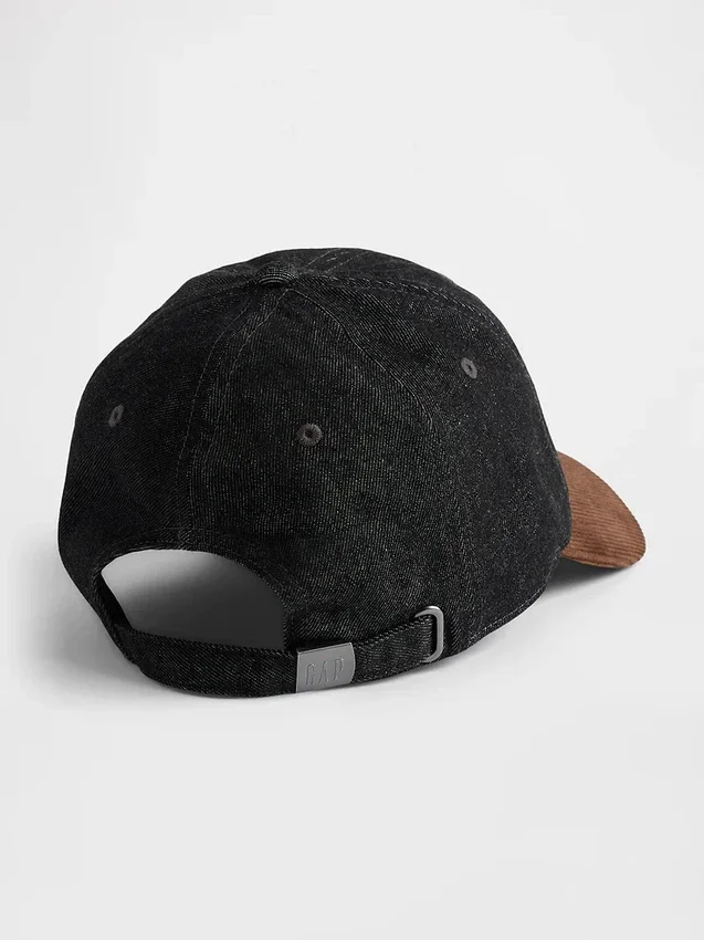 Gorra de béisbol de vaquero y pana