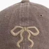 Gorra de béisbol infantil de denim con lazo