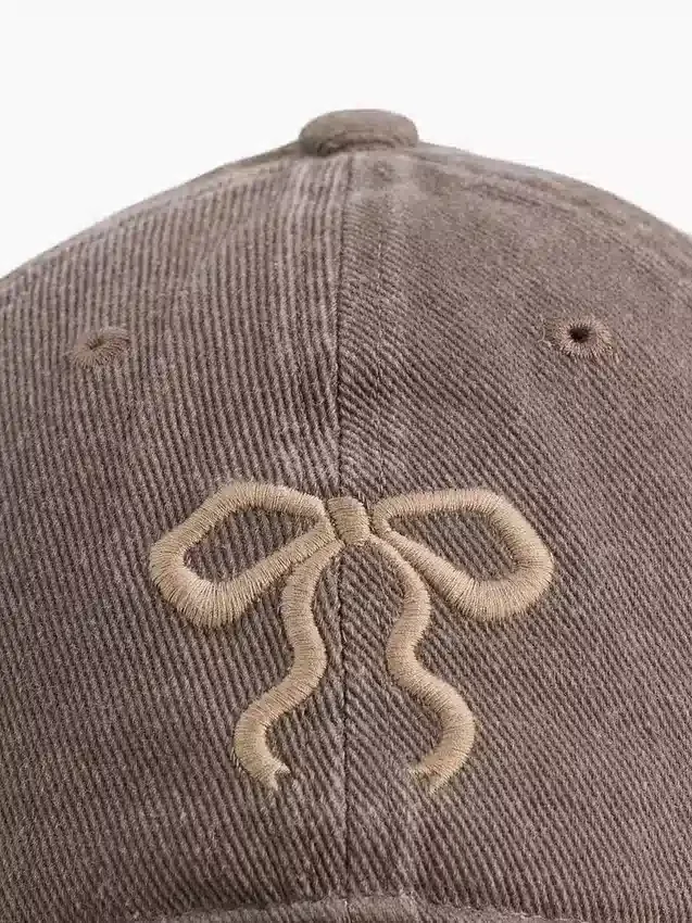 Gorra de béisbol infantil de denim con lazo