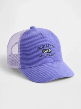 Gorra de camionero infantil de pana con logotipo