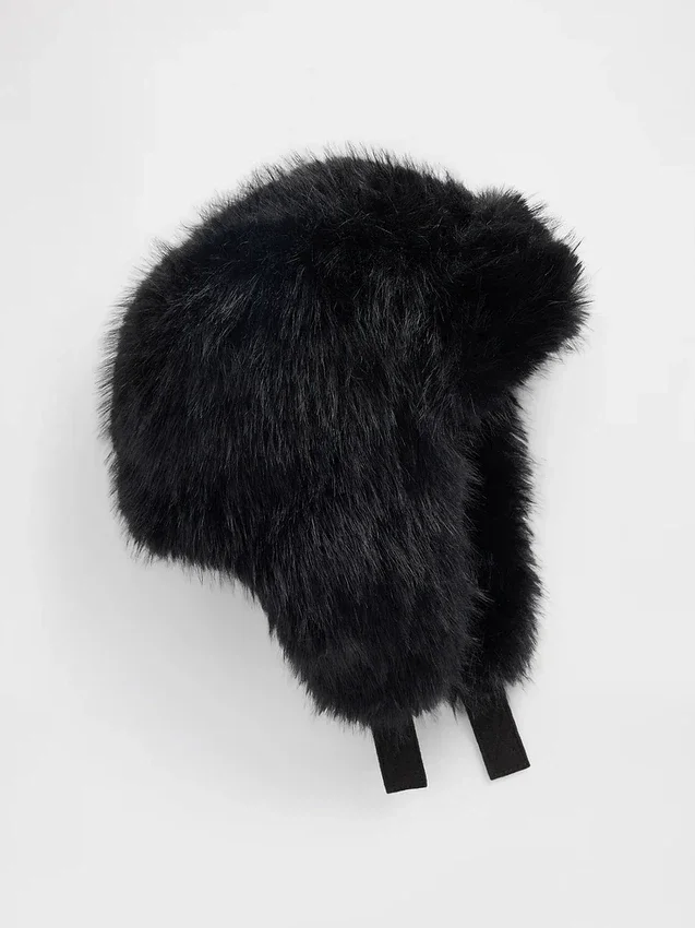 Gorro de cazador de pelo sintético para niños