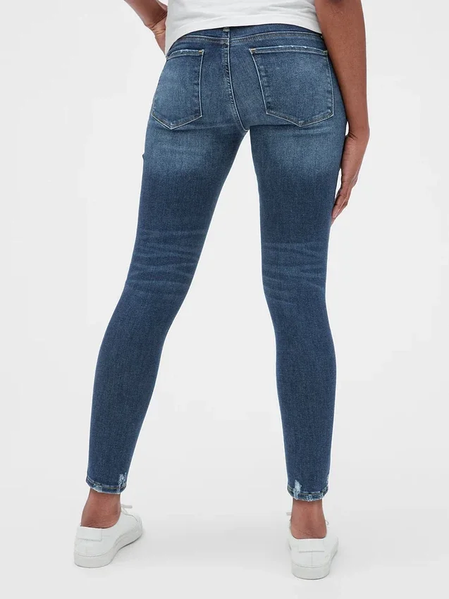Jeggings de premamá «Favorite» con efecto desgastado y panel completo
