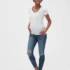 Jeggings de premamá «Favorite» con efecto desgastado y panel completo