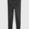 Jeggings de talle alto y efecto desgastado para niña
