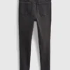 Jeggings de talle alto y efecto desgastado para niña