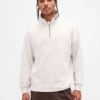 Jersey de cuello alto con cremallera de un cuarto, de peso grueso y corte oversize