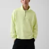 Jersey de cuello alto con cremallera de un cuarto, de peso grueso y corte oversize