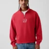 Jersey de cuello alto con cremallera de un cuarto, de peso grueso y corte oversize
