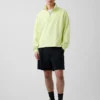 Jersey de cuello alto con cremallera de un cuarto, de peso grueso y corte oversize
