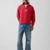 Jersey de cuello alto con cremallera de un cuarto, de peso grueso y corte oversize