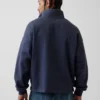 Jersey de cuello alto con cremallera de un cuarto, de peso grueso y corte oversize