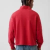 Jersey de cuello alto con cremallera de un cuarto, de peso grueso y corte oversize