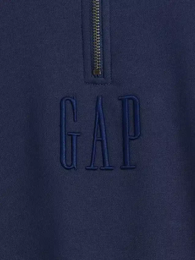 Jersey de cuello alto con cremallera de un cuarto, de peso grueso y corte oversize