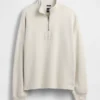Jersey de cuello alto con cremallera de un cuarto, de peso grueso y corte oversize