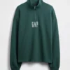 Jersey de cuello alto con cremallera de un cuarto, de peso grueso y corte oversize