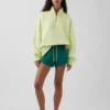 Jersey de cuello alto con cremallera de un cuarto, de peso grueso y corte oversize