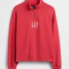 Jersey de cuello alto con cremallera de un cuarto, de peso grueso y corte oversize