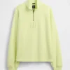 Jersey de cuello alto con cremallera de un cuarto, de peso grueso y corte oversize