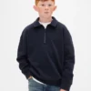 Jersey de cuello alto con cremallera de un cuarto para niños Vintagesoft